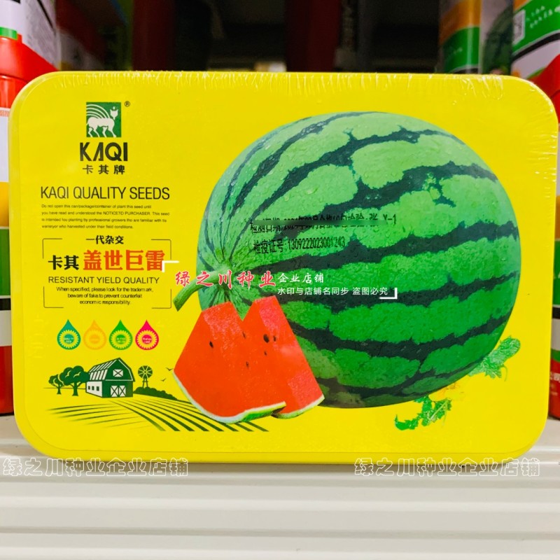 卡其盖世巨雷地雷西瓜种子含糖量高皮薄韧大果型圆形西瓜种籽