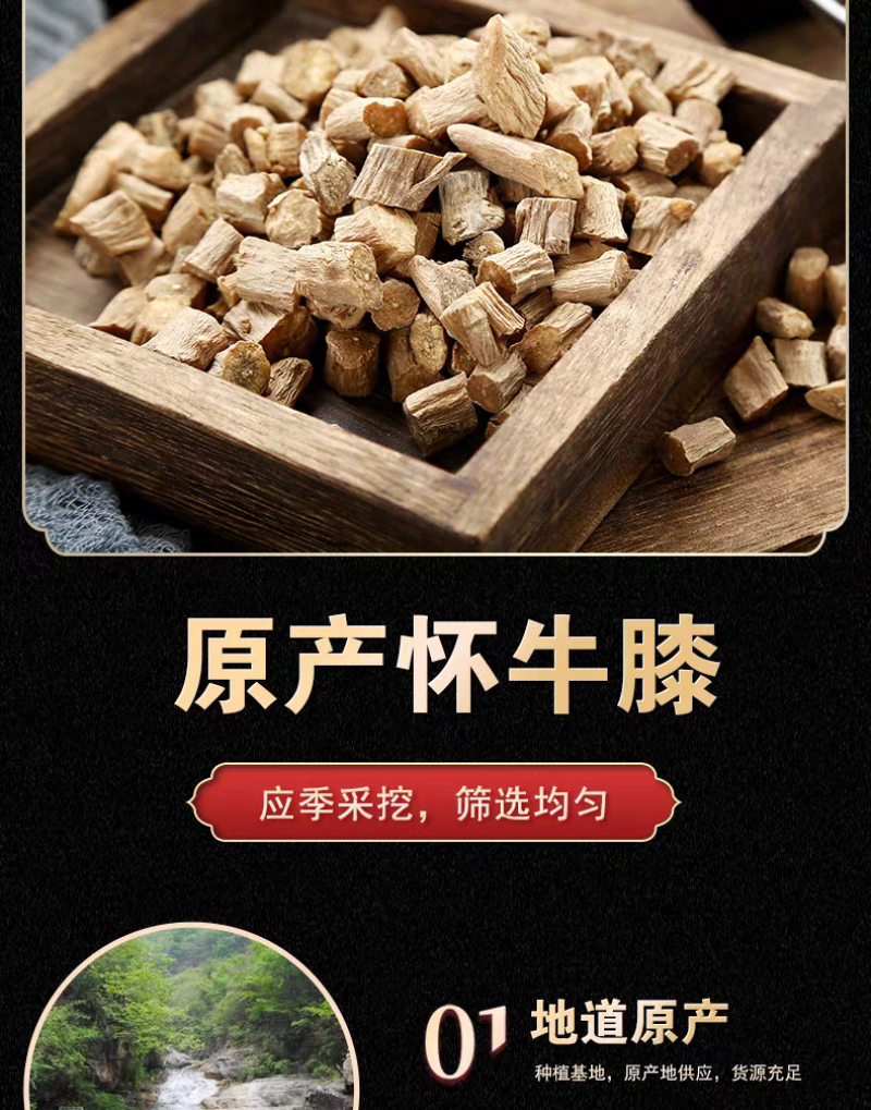 包邮）精选怀牛膝中药材500克河南焦作怀牛膝粉淮牛膝泡茶