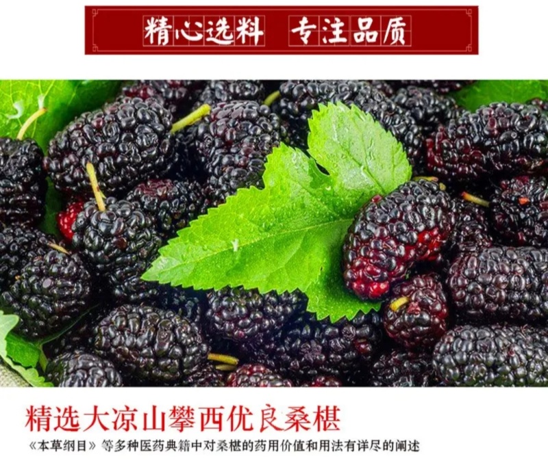 新疆桑葚干，优质农产品，颗粒饱满，无沙果！