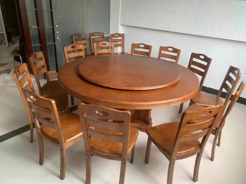 凤尾圆桌一桌六椅1.3米，1.5米