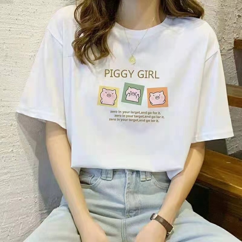 摆摊十元模式女士短袖T恤跑量款纯棉女士短袖，