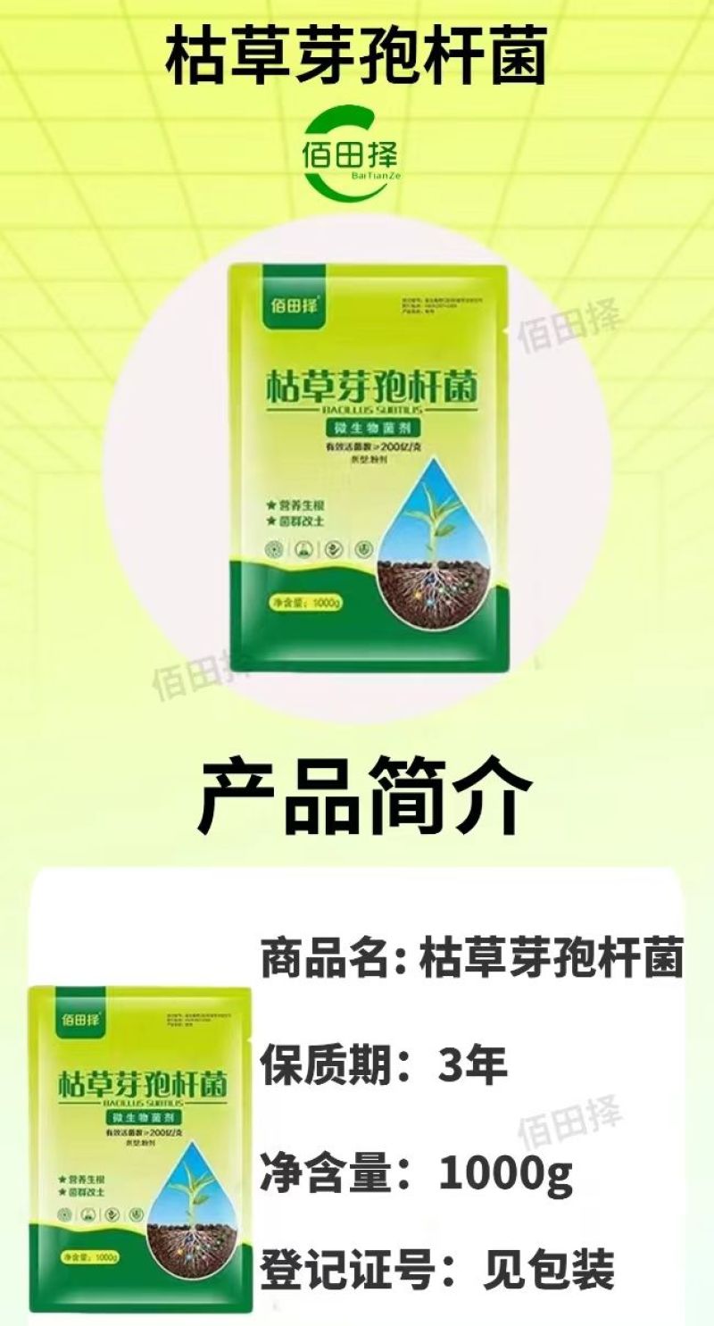 佰田择枯草芽孢杆菌水溶肥预防病害农用软腐溃疡改土微生物