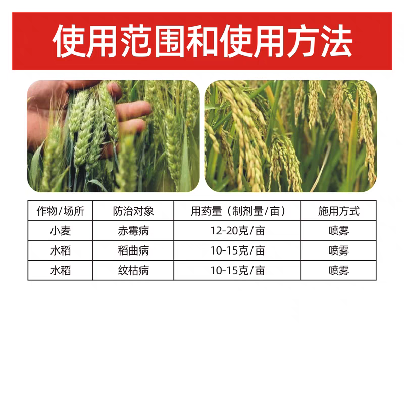 75%肟菌酯戊唑醇杀菌剂农药水稻纹枯病稻曲病小麦赤霉病专