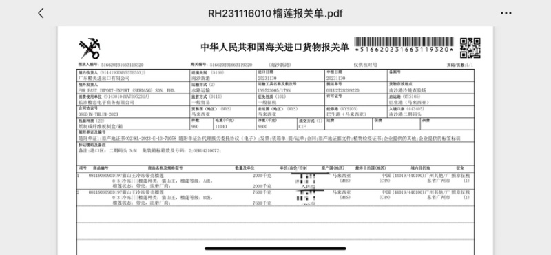 马来西亚D197猫山王榴莲正宗