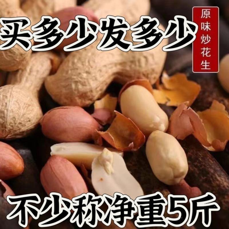 【带壳花生】原味铁锅炒花生带壳熟花生生花生下酒菜品