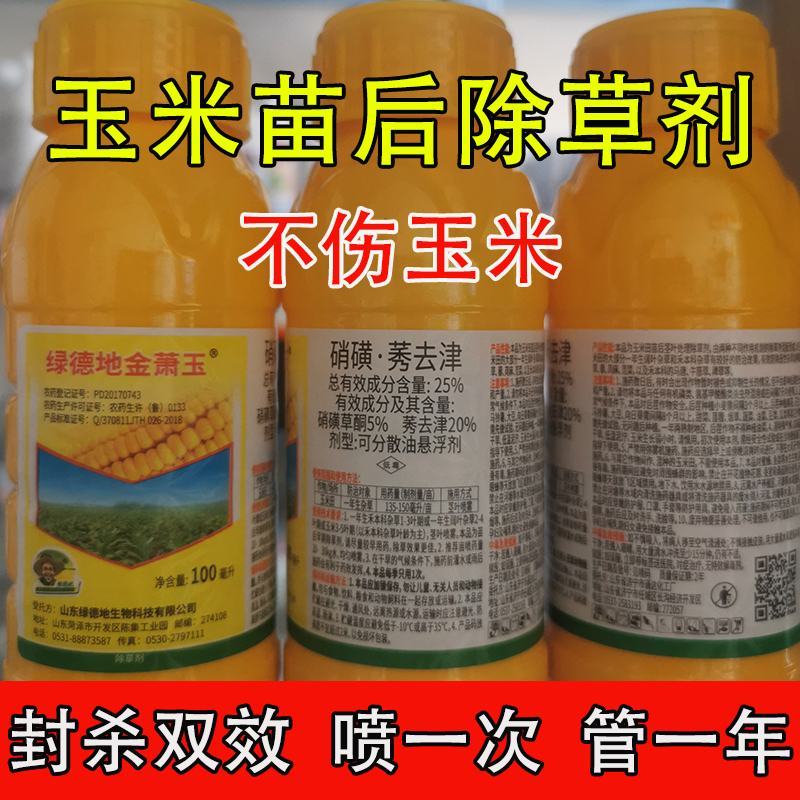 玉米苗后专用除草剂安全不伤苗硝磺草酮莠去津玉米地封闭除草