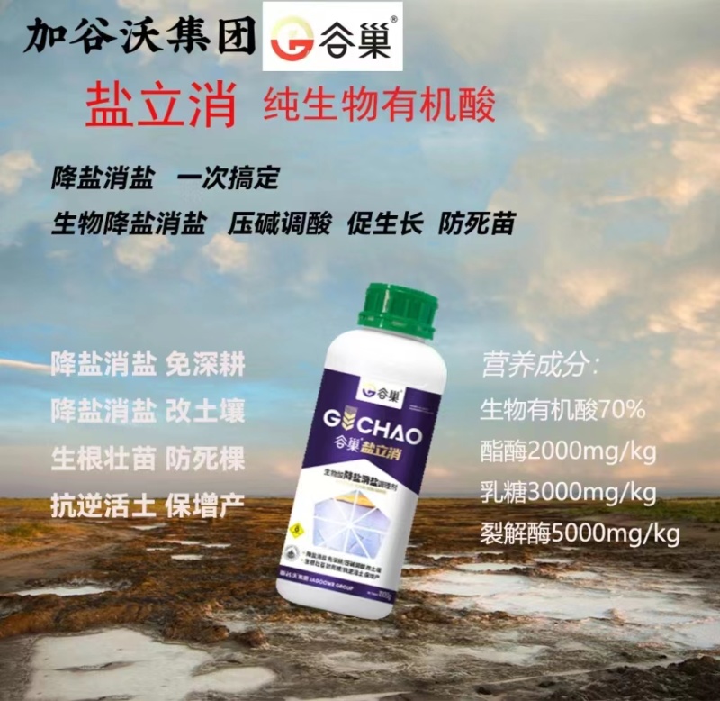 盐立消特种肥料纯生物有机酸、生物降盐消盐免深耕