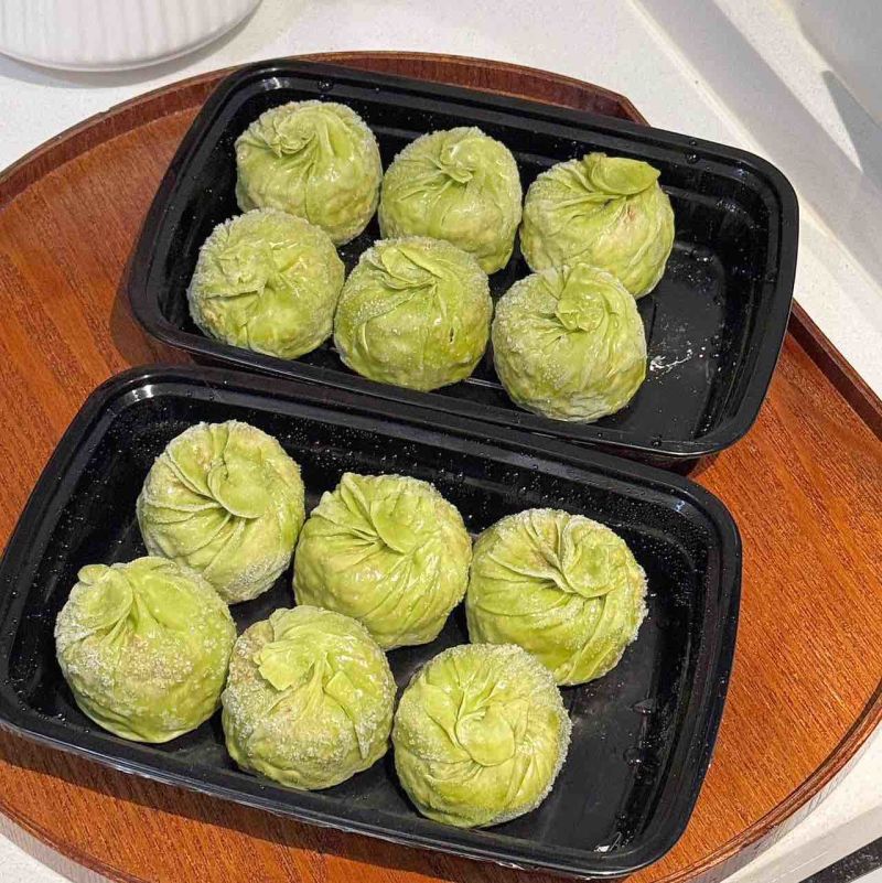【烧麦】麦青汁纸皮烧麦皮薄如纸软糯鲜香晶莹剔透