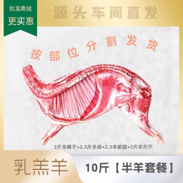 乳羔羊半羊套餐10斤/件新鲜现杀半只羊羊前腿羊后腿