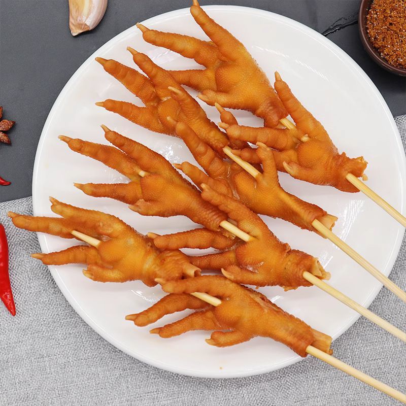 【虎皮鸡爪】烧烤串串批发卤烤凤爪串卤鸡爪串