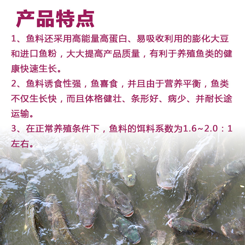 湖南鱼饲料斑点叉尾鮰长肉快耐运输厂家批发80斤一包