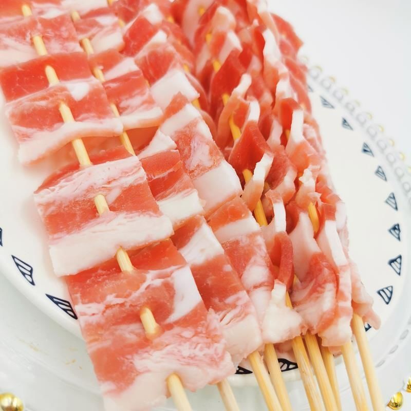 五花肉串五花肉条串五花肉丁串烧烤串串批发