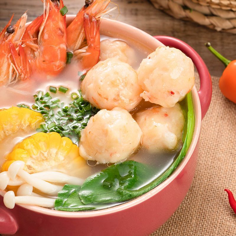 【量大价优】潮汕沙卢虾丸手工虾肉丸火锅食材