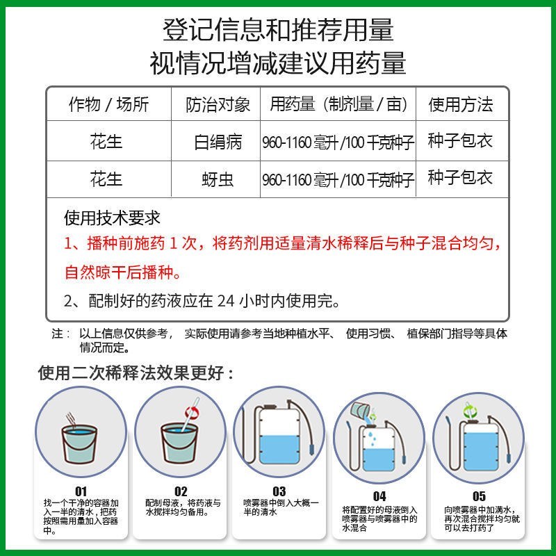 花生拌种剂花生防虫防病增产花生专用拌种剂