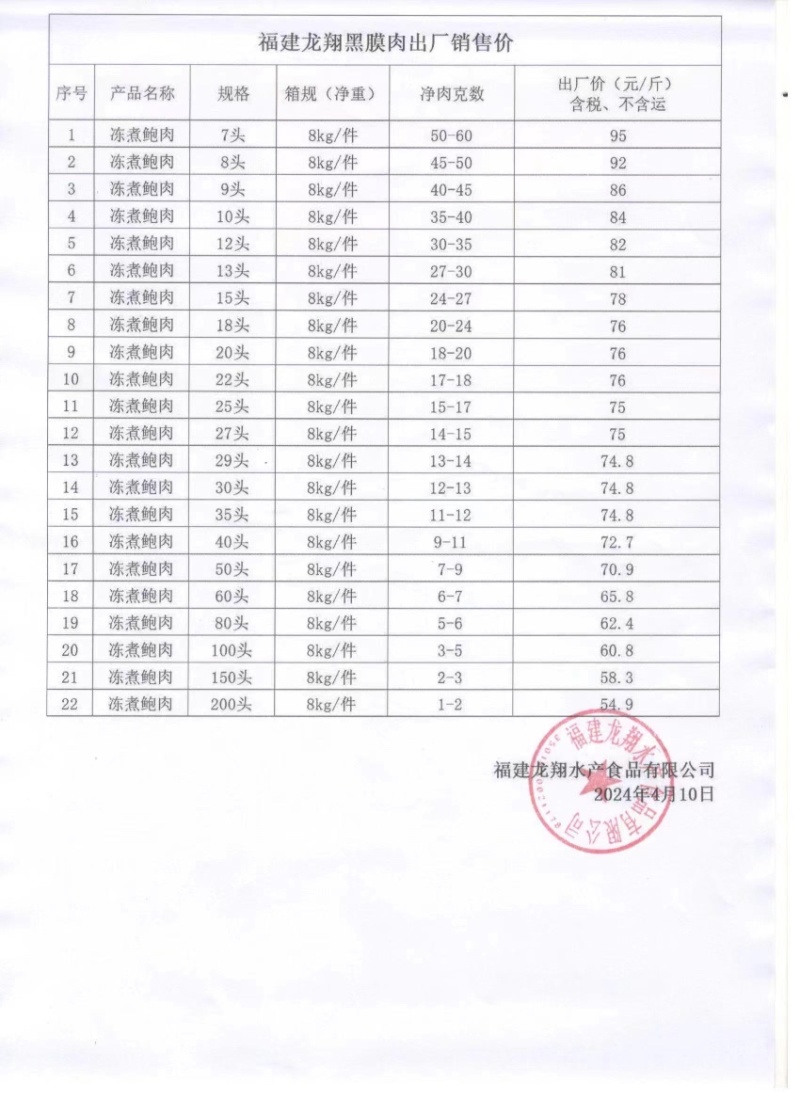 各规格鲍鱼肉，黄金鲍各种鲍鱼制品量大价格从优欢迎来厂参观