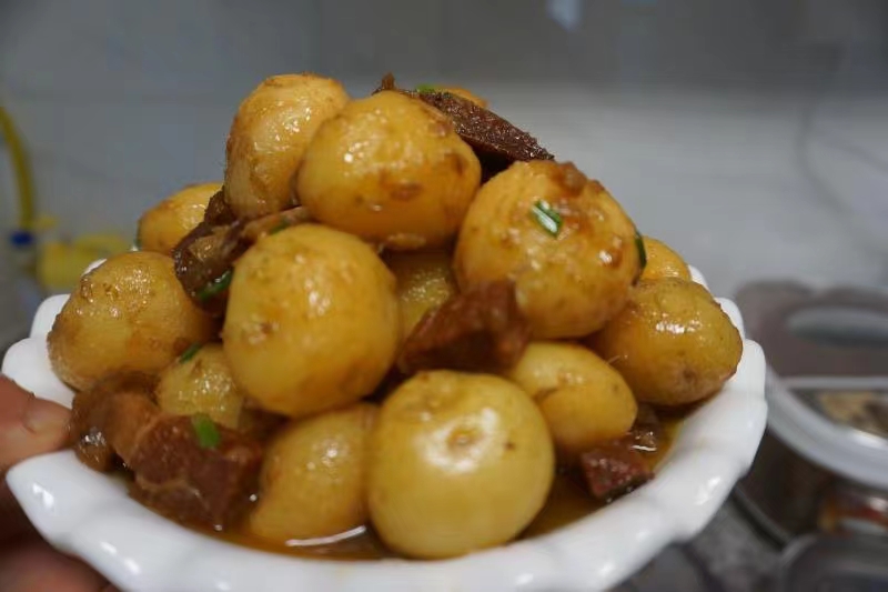 扁豆炖土豆成品图