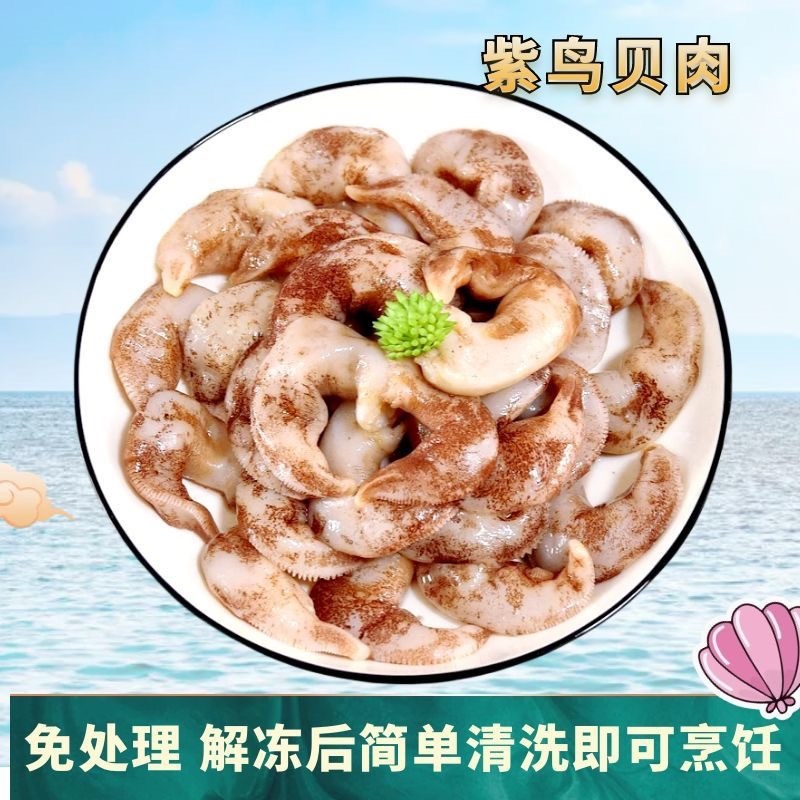 大紫鸟贝肉去内脏无冰无沙刺身鸟贝肉刺身寿司日料食材