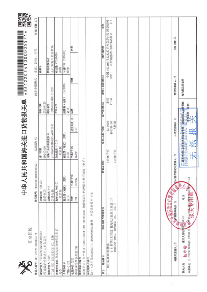 泰国金枕榴莲、托曼尼甲伦、青尼、（国内大量供应）