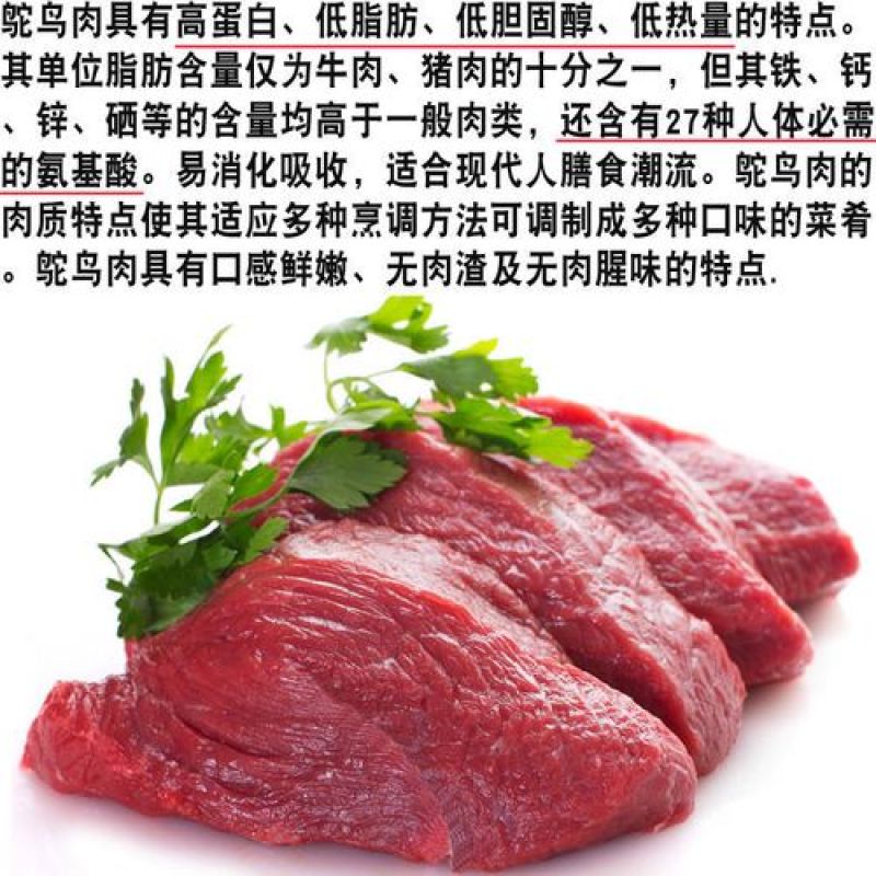 新鲜鸵鸟肉