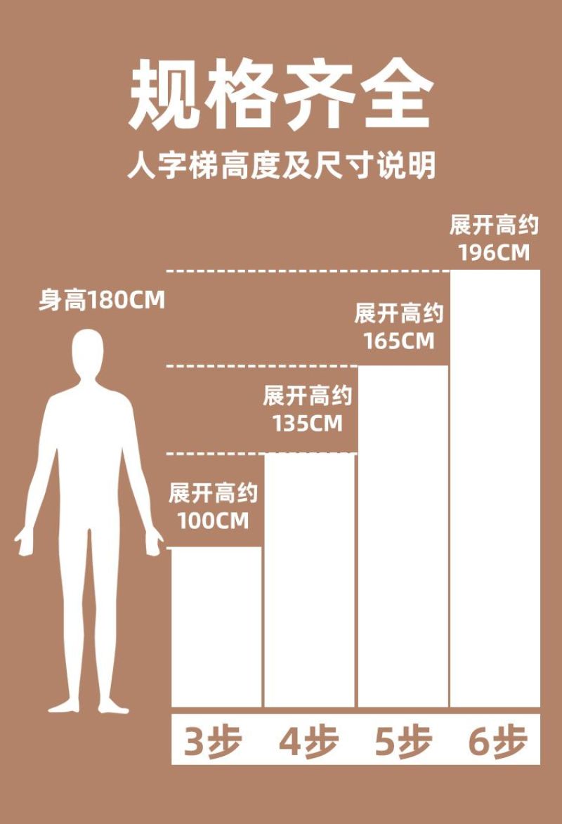 梯子果园园林梯工程加厚三角多功能绿化人字加固采摘家用修剪