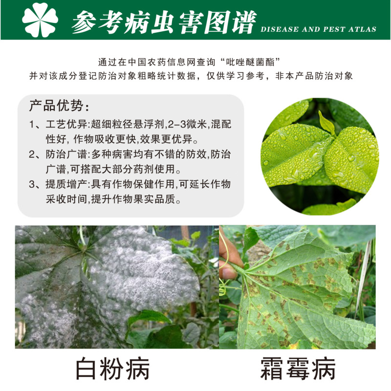 25%吡唑醚菌酯菜瓜丝瓜西葫芦黄瓜白粉病霜霉病杀菌剂