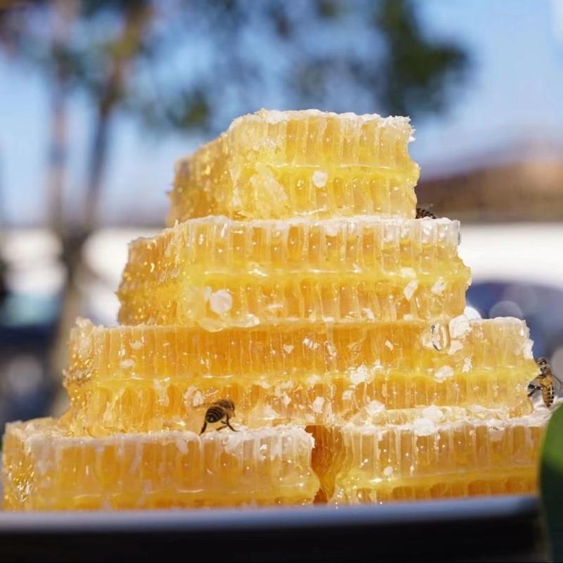 蜂巢蜜现切割成熟蜂巢蜜整块嚼着吃巢蜜切块蜂窝蜜500克