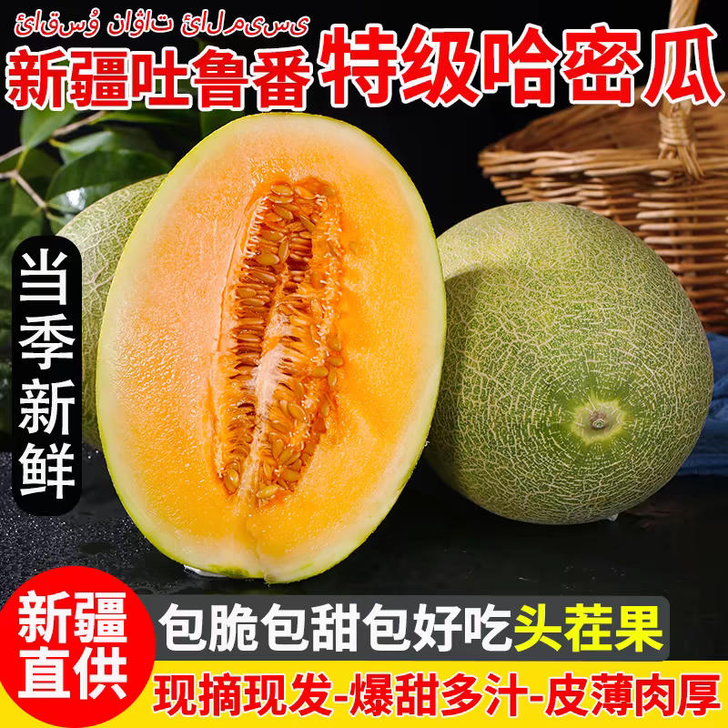 新疆吐鲁番西州蜜哈密瓜一件代发顺丰包邮