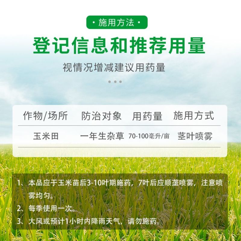 金秋快克36%硝烟莠去津玉米苗后除草剂死草烂根除草剂