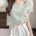 圆领短款女T
