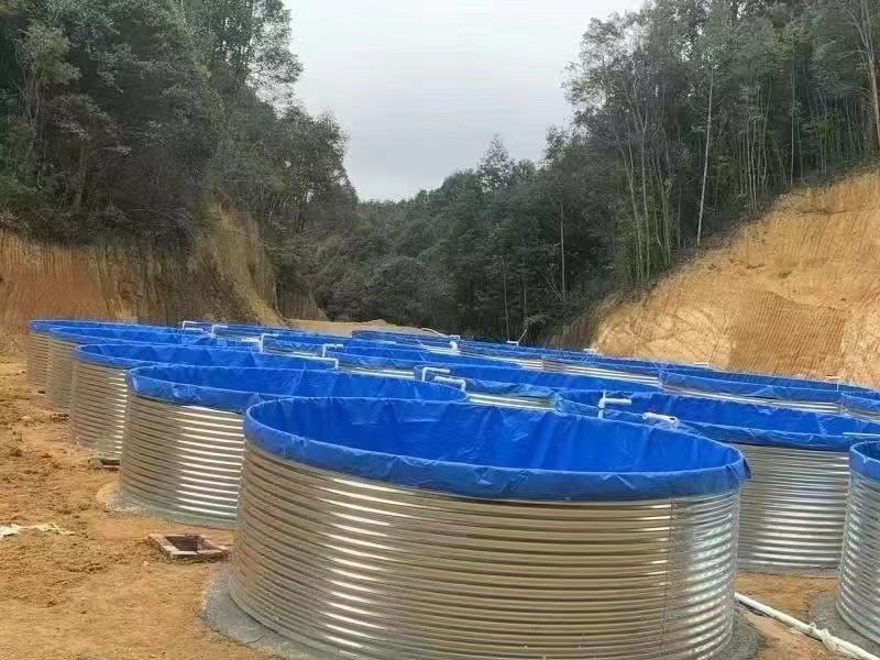 大型生态养殖池果园蓄水池耐高温耐磨扛氧化镀锌板帆布水池