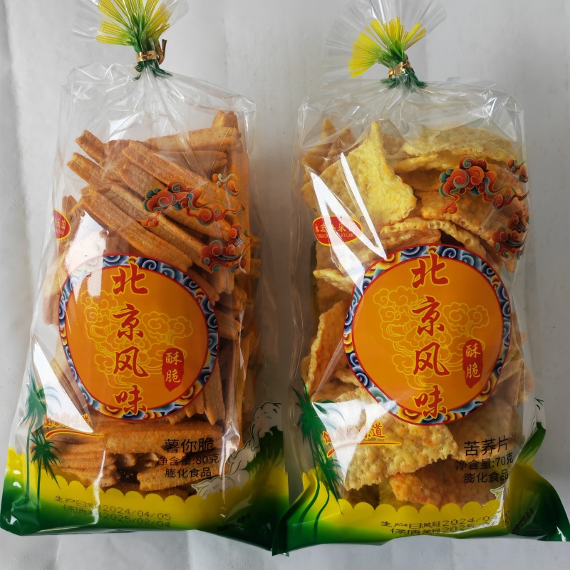 苦荞片、亚麻籽酥、山药酥等膨化食品
