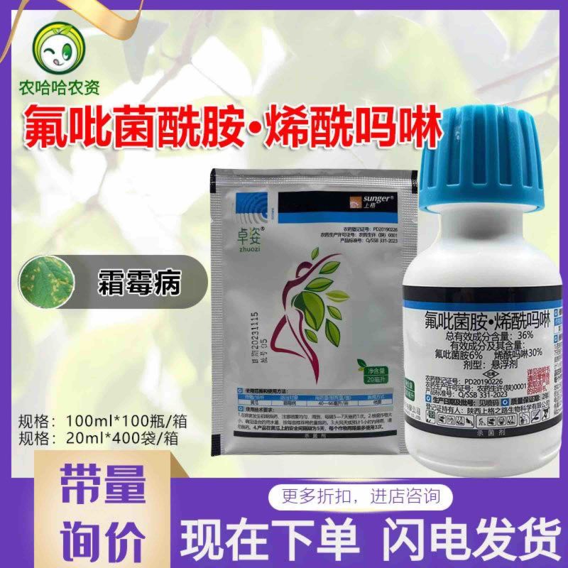 上格卓姿氟吡菌酰胺烯酰吗啉黄瓜霜霉病内吸杀菌剂