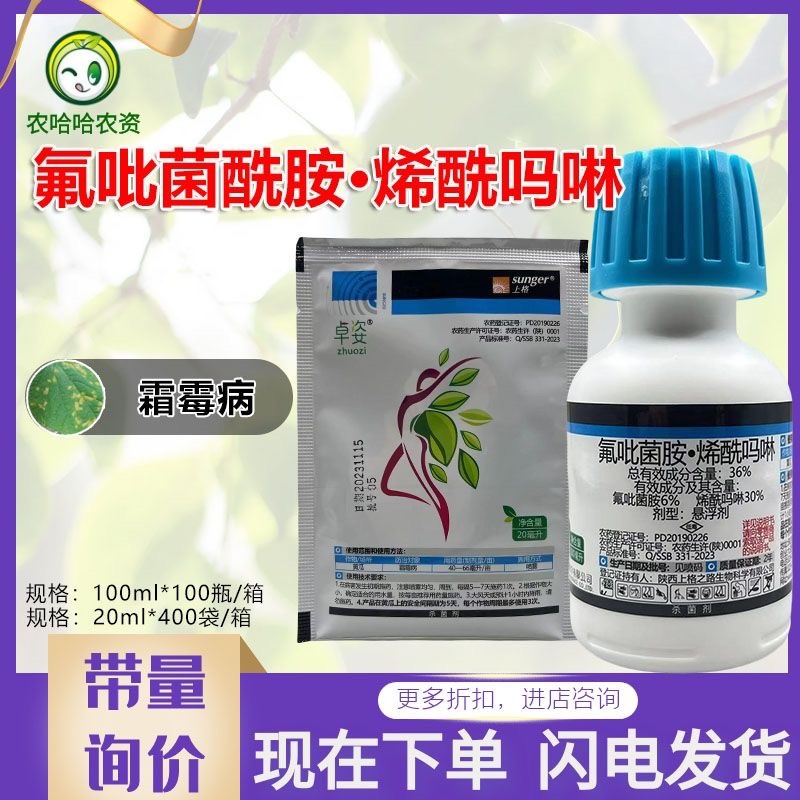 上格卓姿氟吡菌酰胺烯酰吗啉黄瓜霜霉病内吸杀菌剂