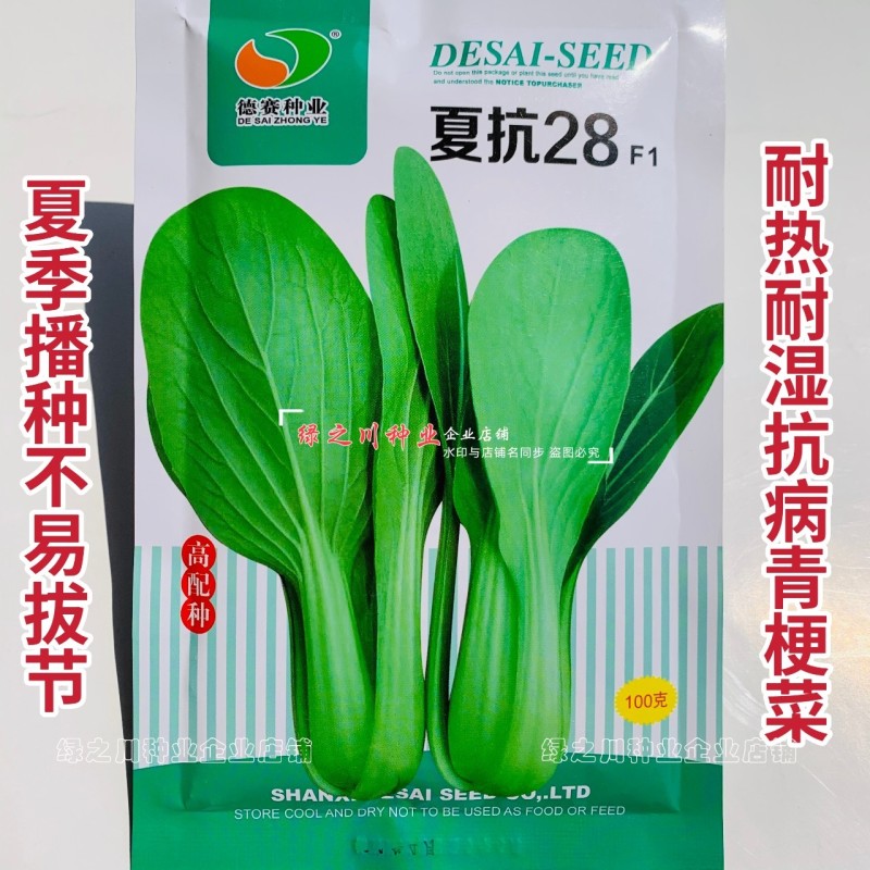 夏抗28青梗菜种子抗热夏季菜种籽耐热耐湿叶翠绿小青菜种子产量