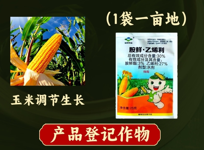 30%胺鲜乙烯利玉米专生长调节剂玉米控旺缩节矮化增产抗倒