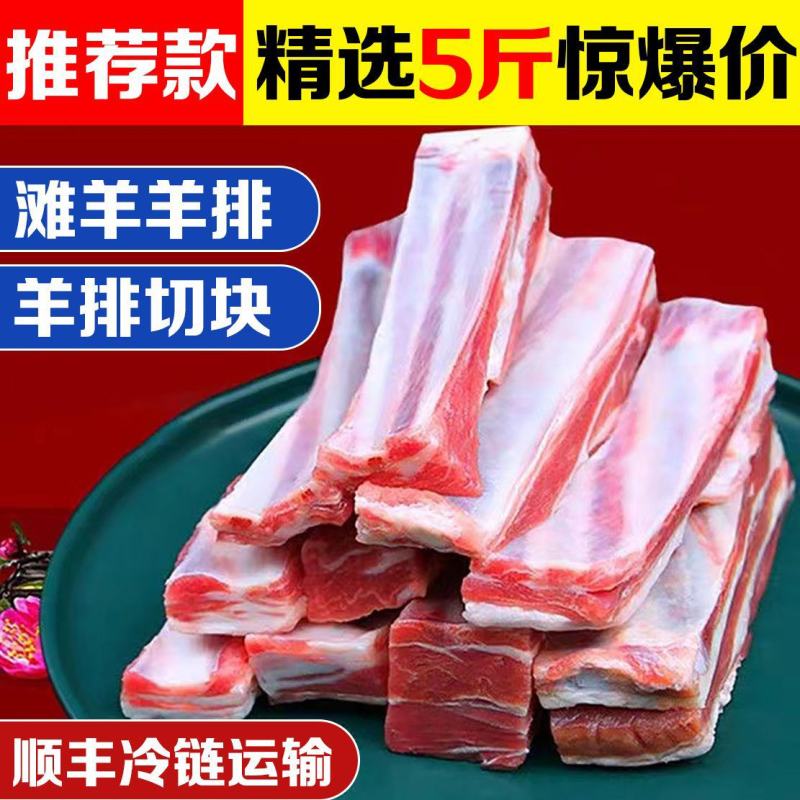 内蒙羊排肋排散养羔羊新鲜现杀羊排骨手把肉羊肋条滩羊排