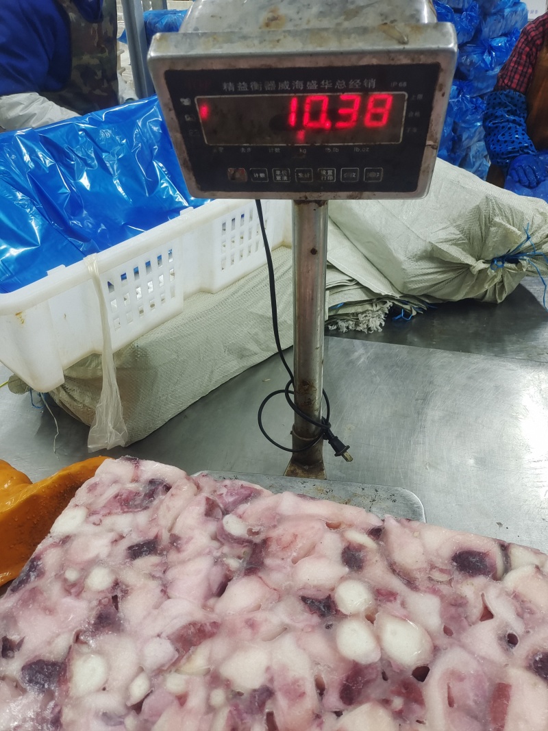 鱿鱼大碎肉鱿鱼粒适合快餐烧烤，八角粒串加工。缩水率低