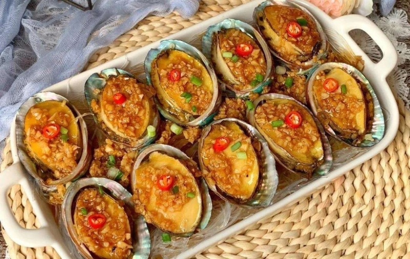 粉丝鲍鱼烧烤海鲜自助食材去内脏去牙齿蒜蓉粉丝鲍