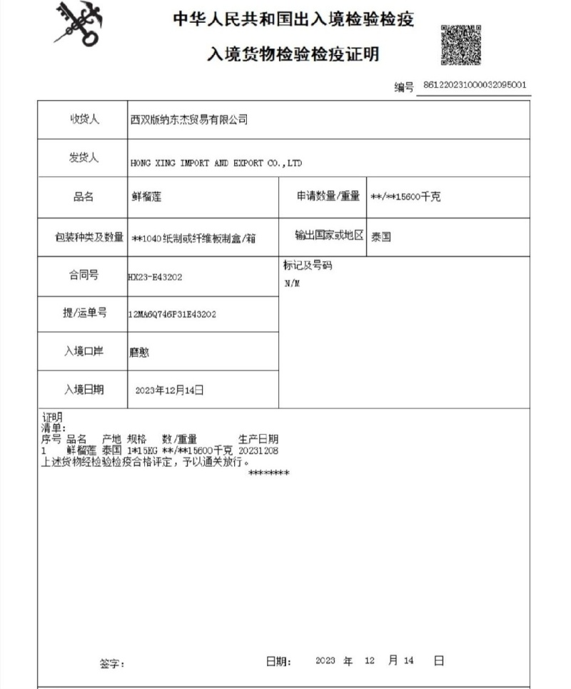 泰国金枕榴莲仓库供应中，坚持每天稳定出货，支持批，支持