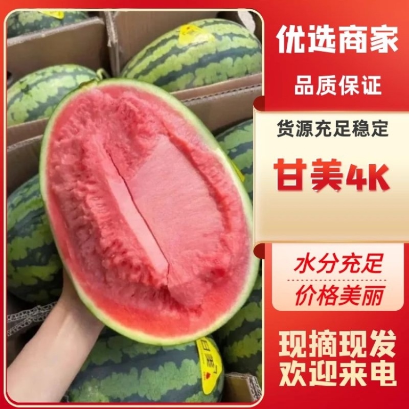 精品甘美4K西瓜大量上货品质保障价格实惠运输方便