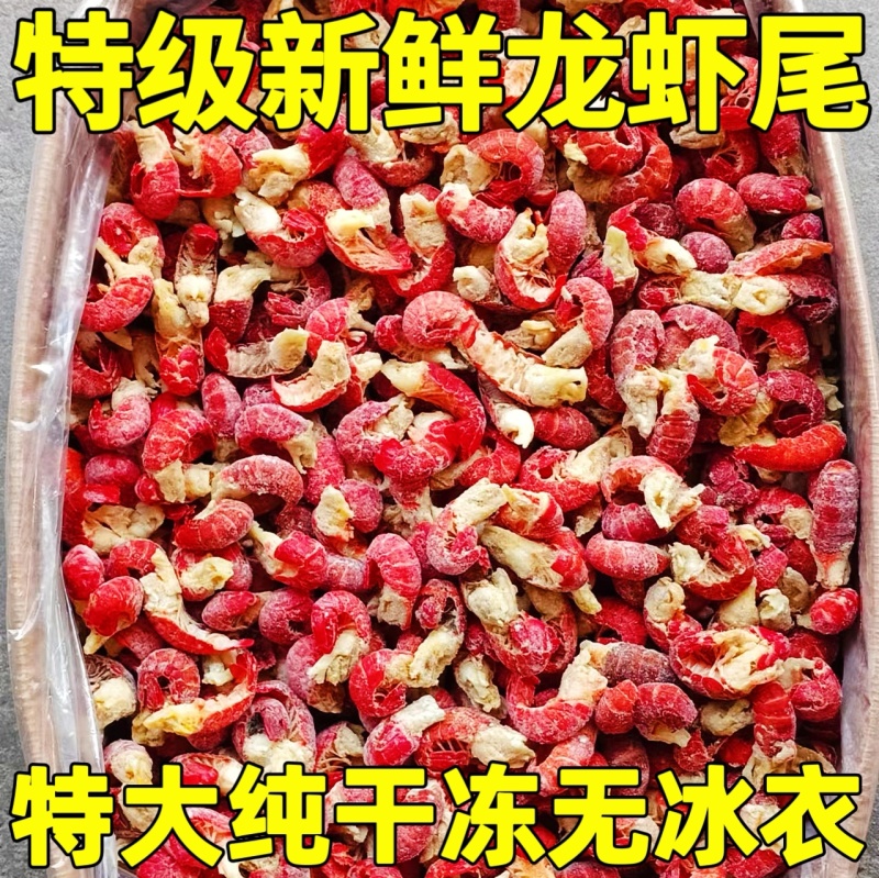 龙虾尾纯干冻无冰衣特大特级虾尾特大号龙虾尾新鲜活小龙虾