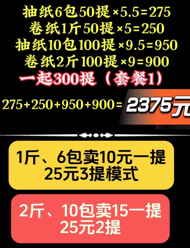 卫生纸批发地摊火爆产品25元3提模式纸巾火爆出炉