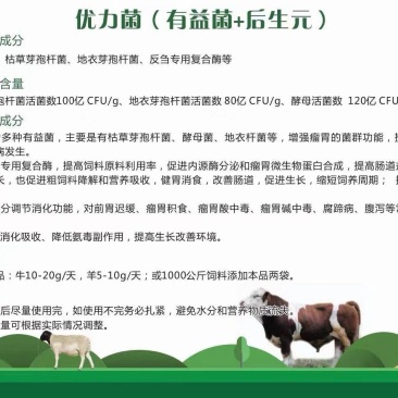 优力菌有益菌和后生元结合菌酶协同提高饲料消化率和后肠吸收