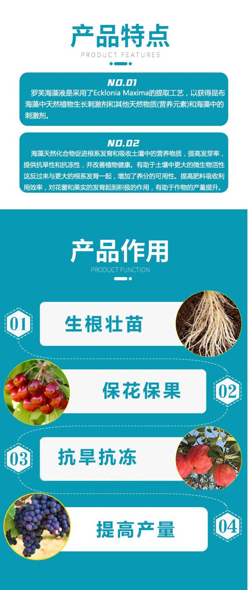 南非开普原装进口海藻肥生根壮苗膨果增甜上色