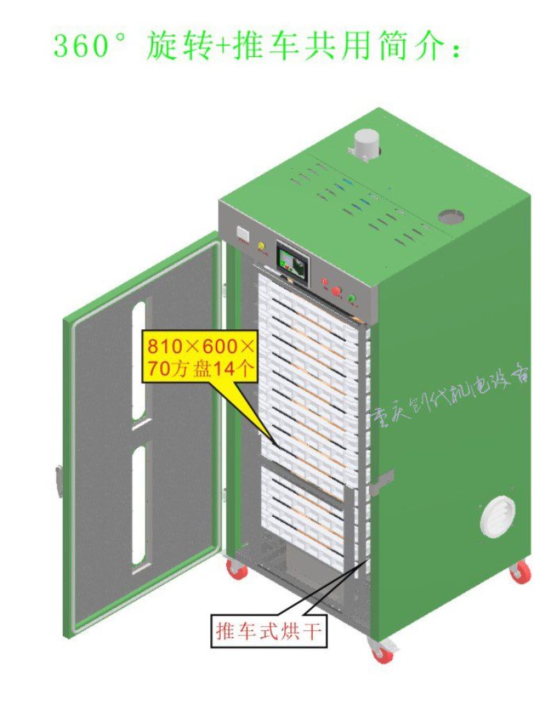 食用菌金银花菊花竹笋核桃花生柠檬果蔬烘干机旋转推车二合一
