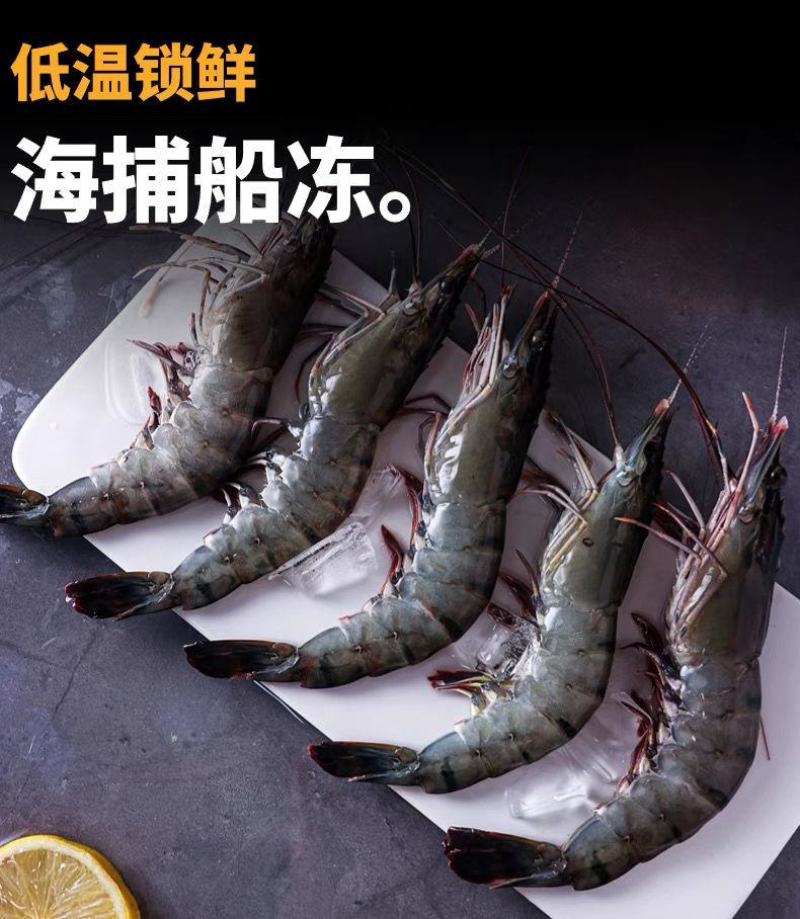 黑虎虾特大号新鲜超大无冰衣海水大对虾活虾速冻