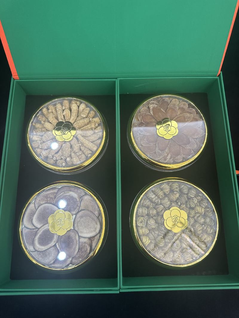 滋补品礼盒新款大气五拼红参片石斛花旗参条鹿茸片西洋参片礼