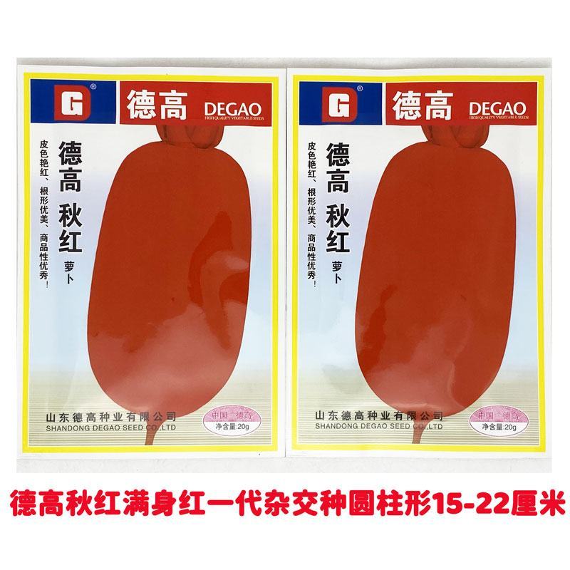 德高秋红满身红萝卜种子板叶红皮白肉萝卜种20克袋装