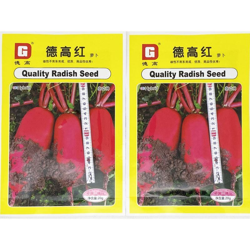 德高红杂交满身红萝卜种子高产55-65天红皮白肉萝卜种