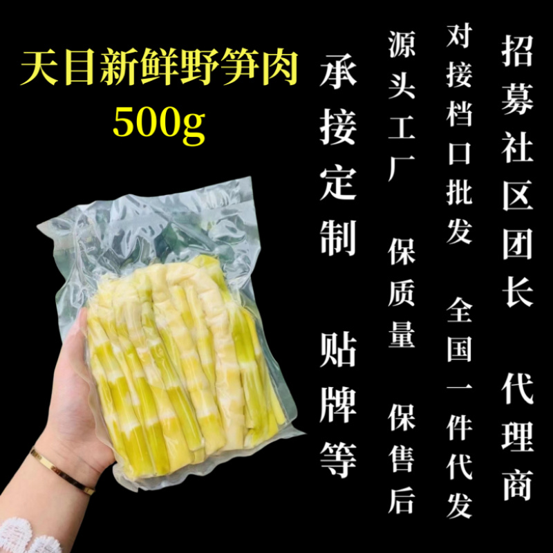 天目新鲜野笋肉野生小笋清水笋真空500g高山小竹笋